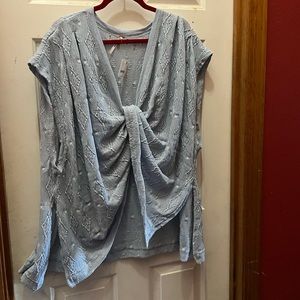 NWT Free People sz Large blue top